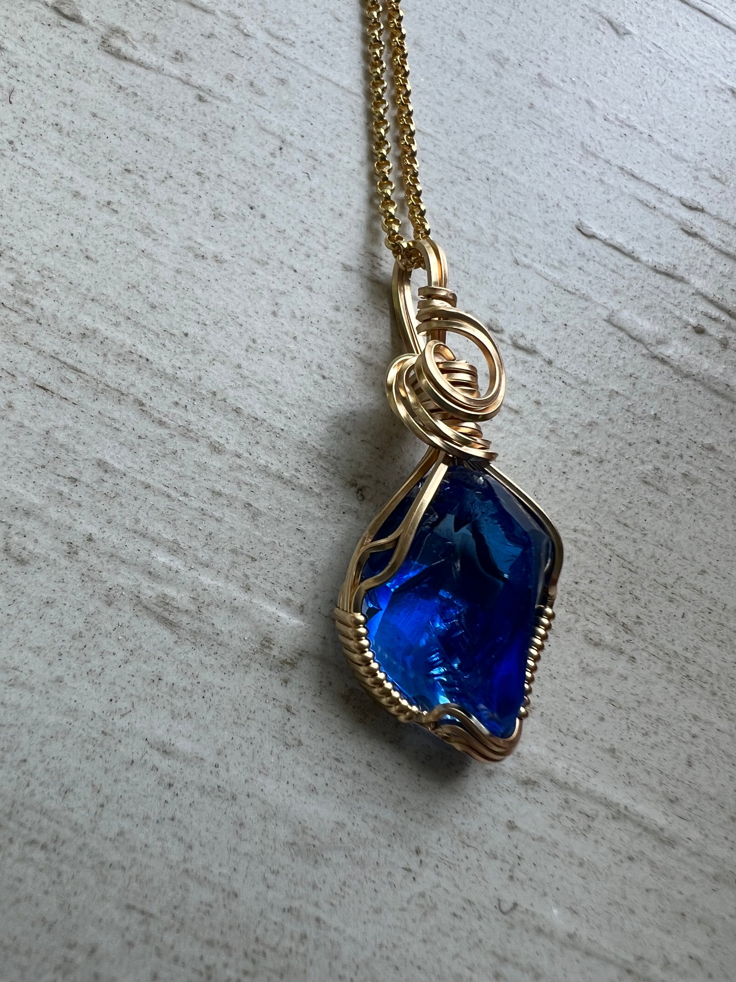STARSEED III ANDARA Gold Vermeil Wire Wrapped Reiki Charged Pendant