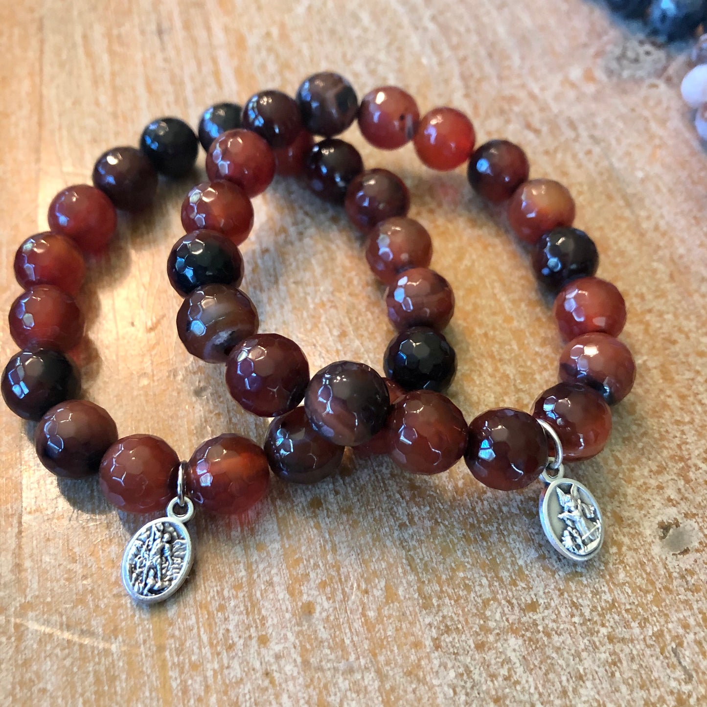 Guardian  Angel St. Michael Carnelian  Bracelet